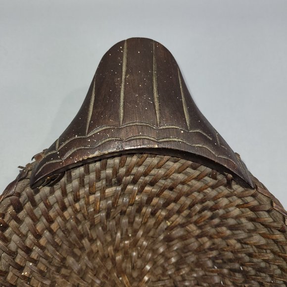 Vintage Wooden Duck Wicker Basket Wood Head Tail 9" x 14" - Picture 6 of 6